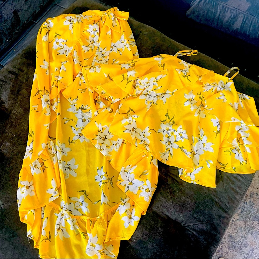 Ladies Crop top skirt set